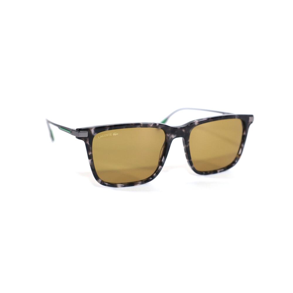 Lacoste Square Men’s Sunglasses – Grey Havana / Green-Gold – NWT